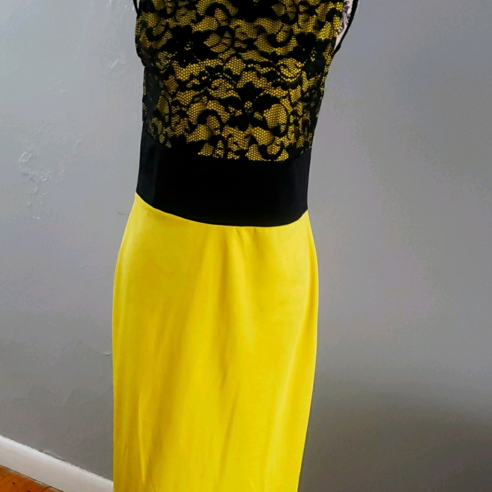 Yellow lace dress